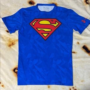 Under Armour Blue Superman Logo Shirt